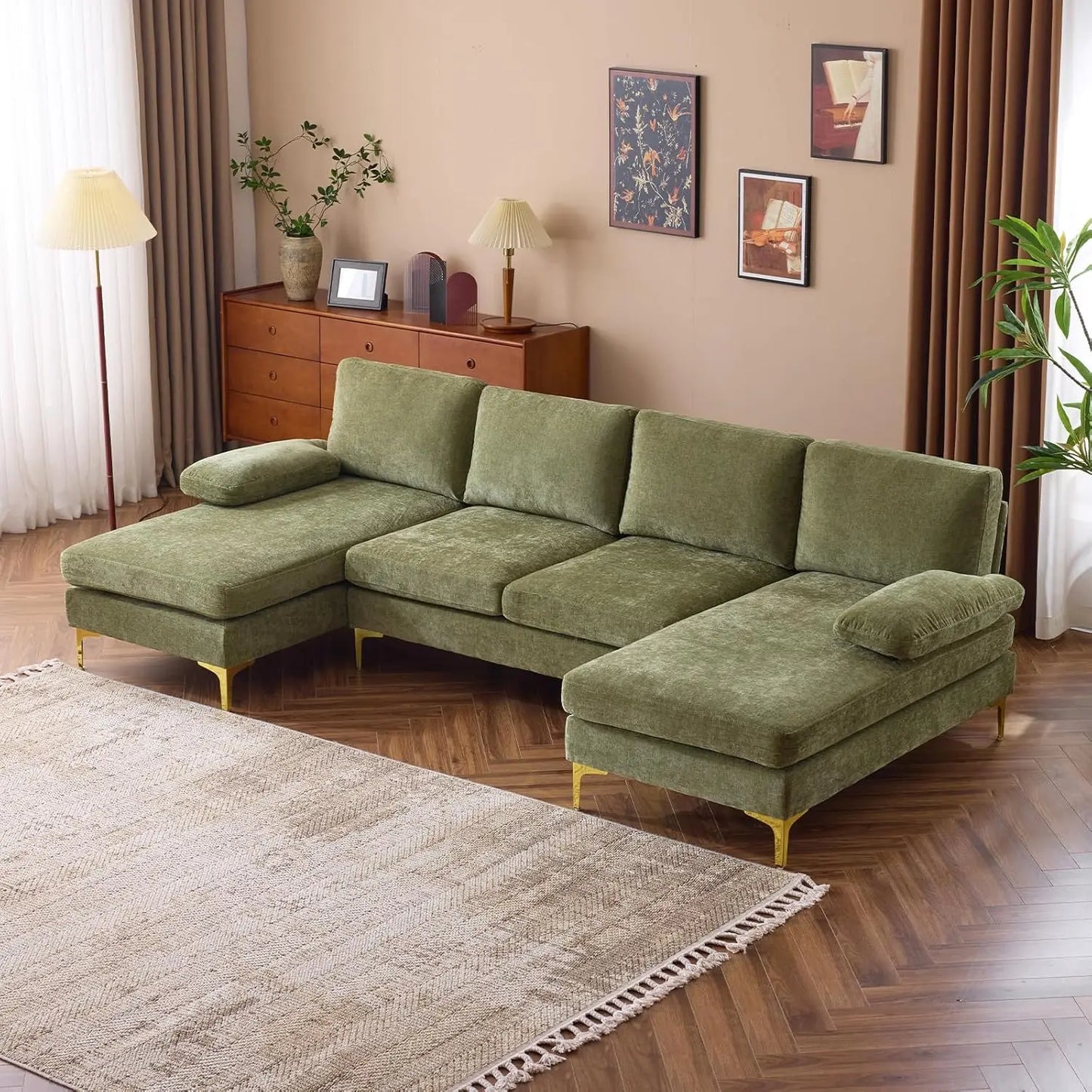 U Shape Couch with Double Chaise