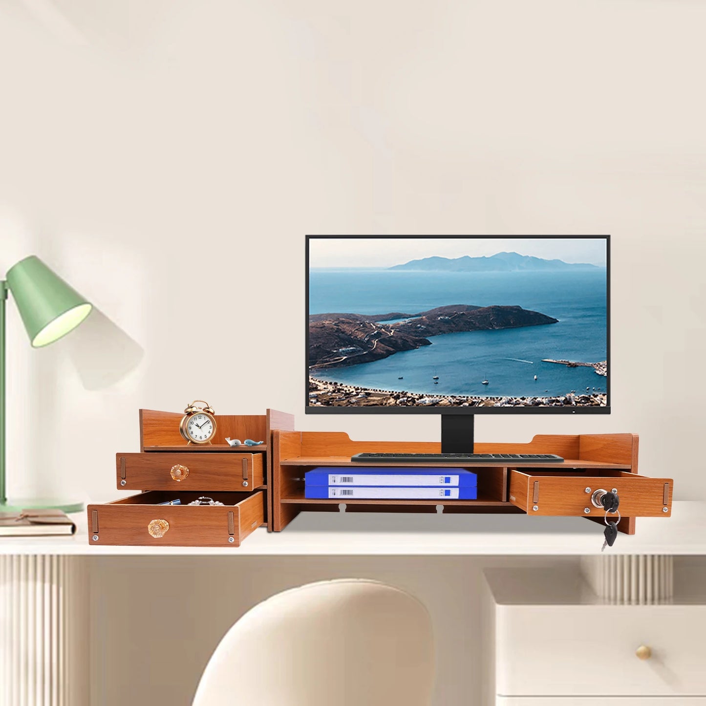 Monitor Stand with Computer Storage