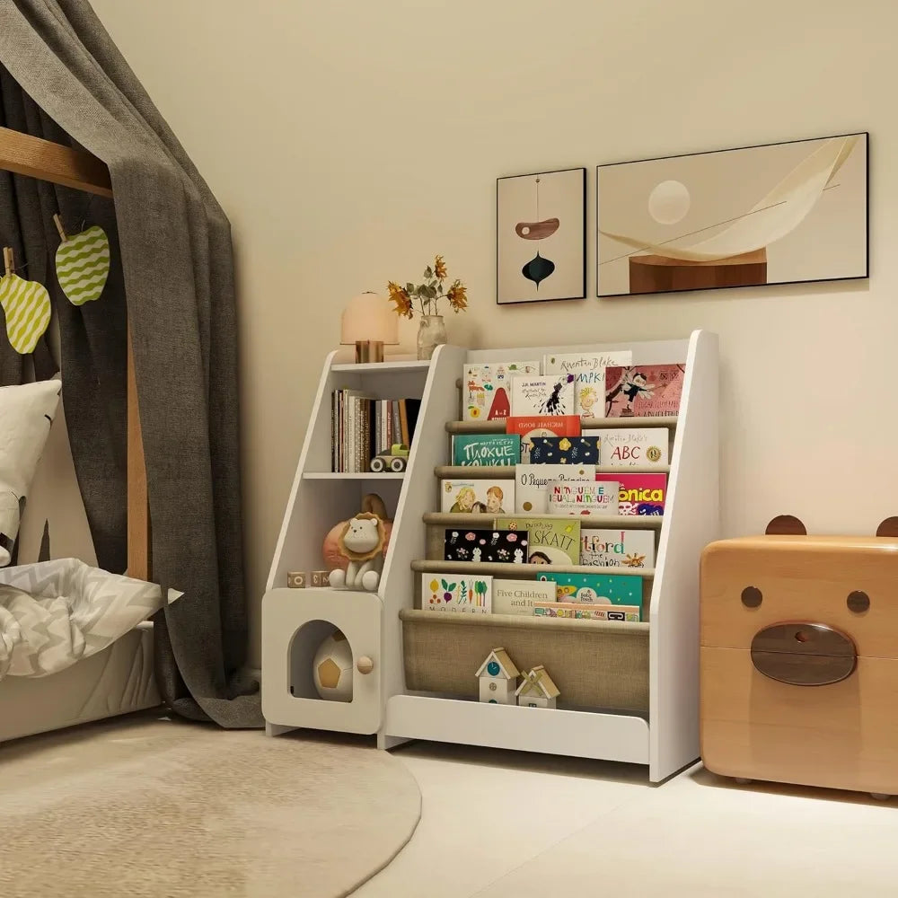 Kids Bookshelf and Toy Storage Organizer
