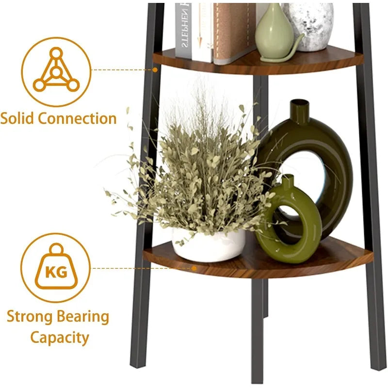 5-Tier Corner Bookshelf with LED Light