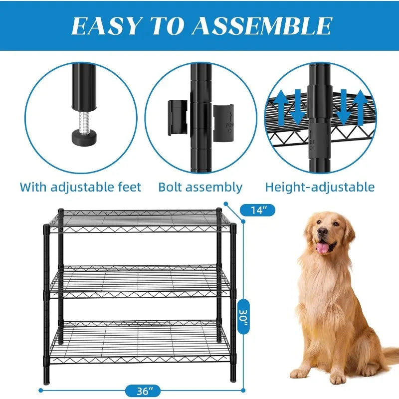 3 Tier Adjustable Wire Shelves