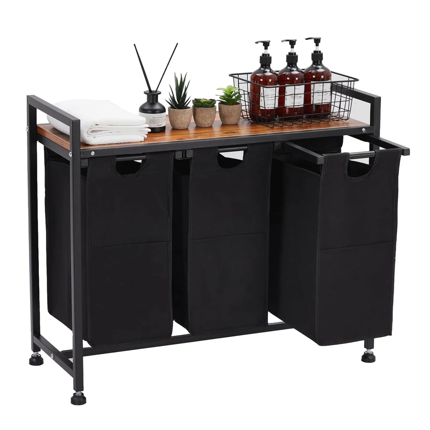 2 Section Laundry Sorter with Removable Laundry Bag