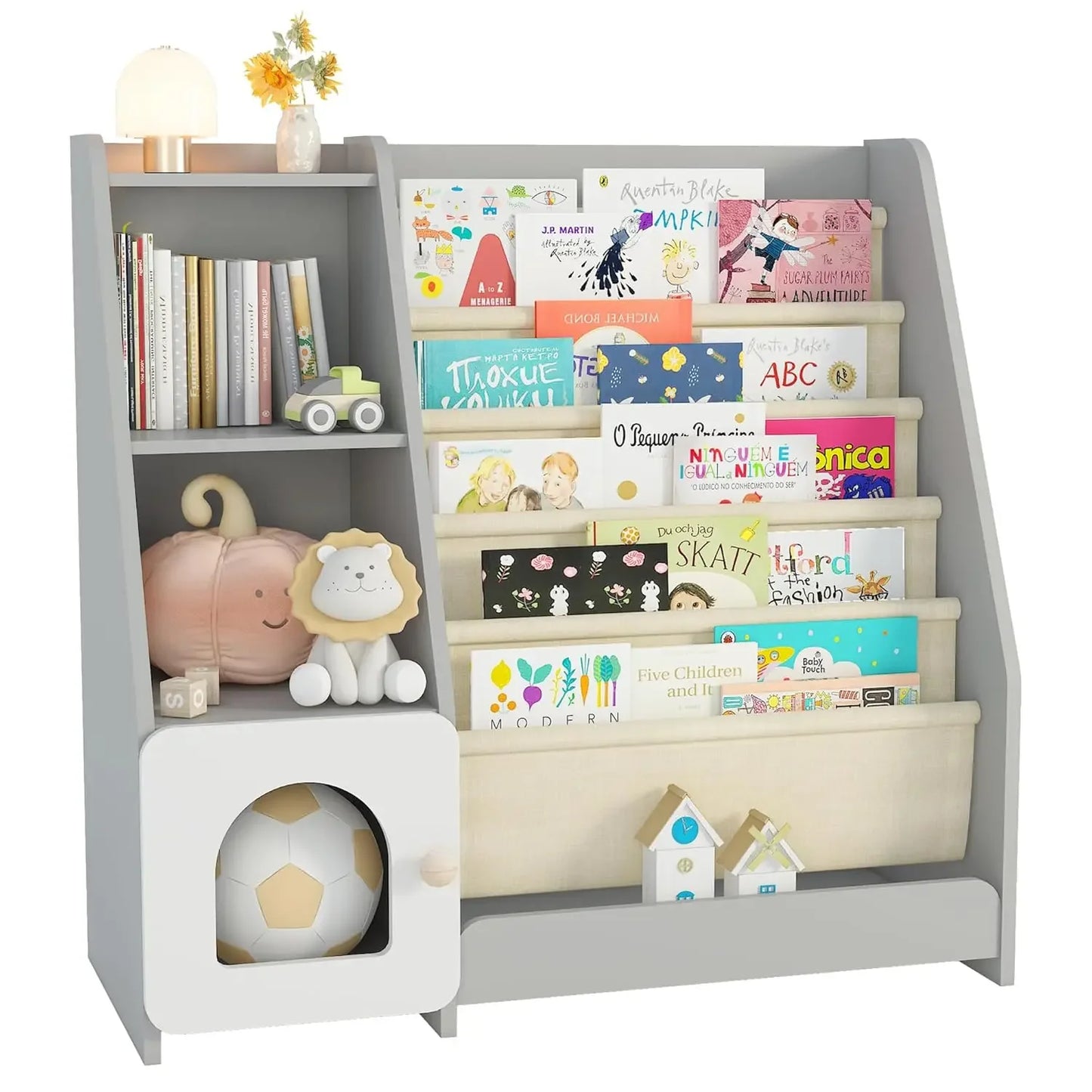 Kids Bookshelf and Toy Storage Organizer