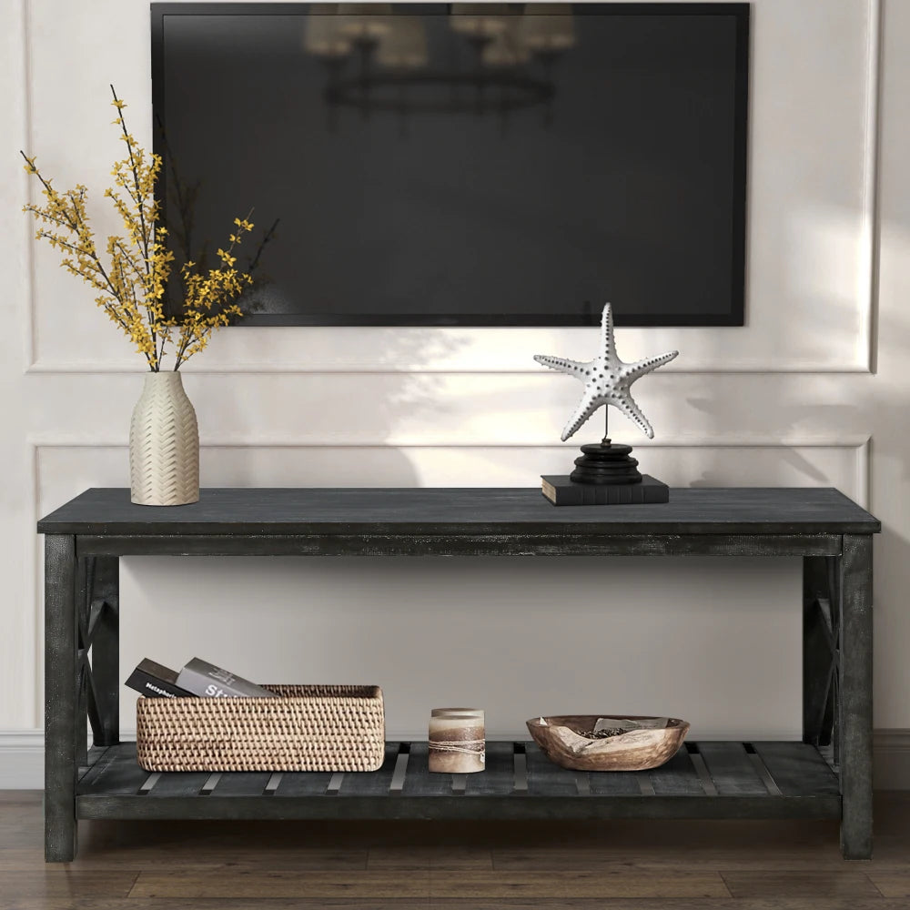 Modern Coffee Table with Bottom Shelf