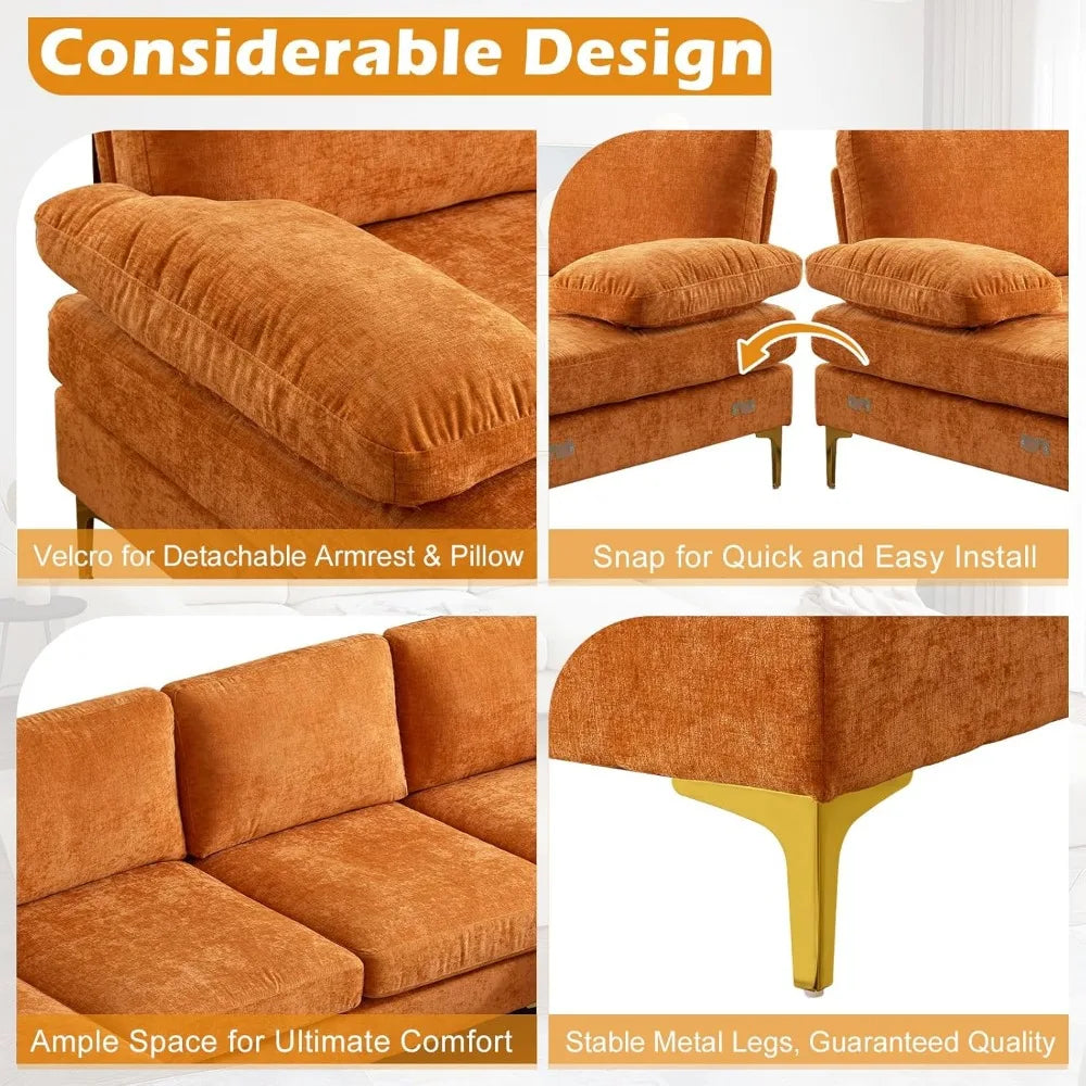 U Shape Couch with Double Chaise