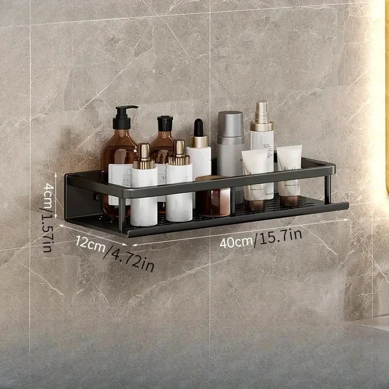 Wall-Mounted Aluminum Bathroom Essentials Rack