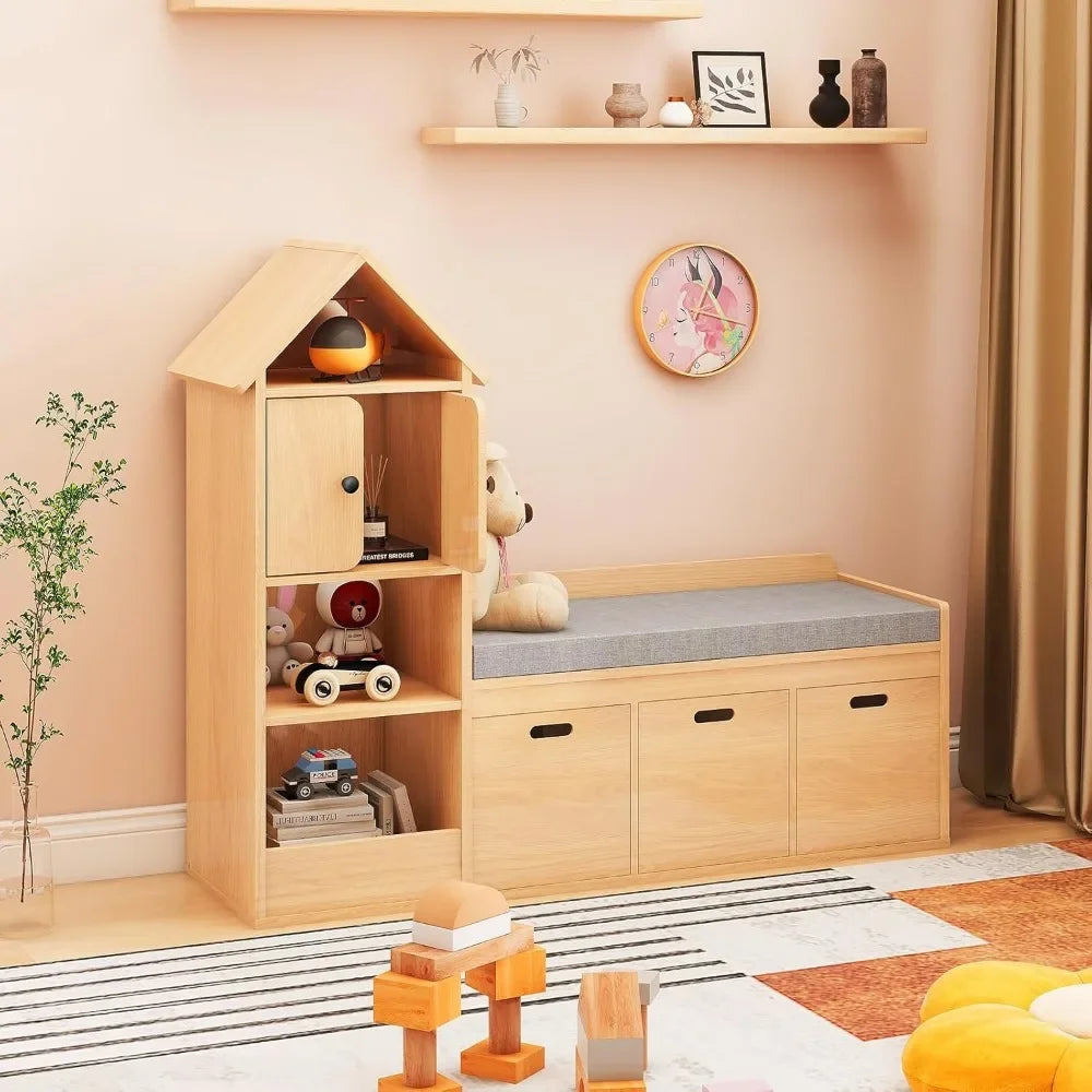 Kids Bookshelf with Reading Nook