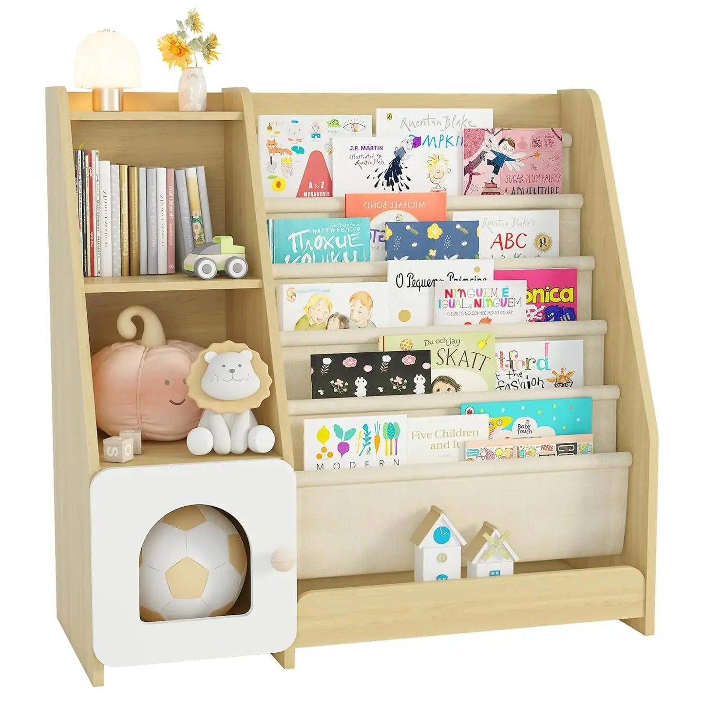 Kids Bookshelf and Toy Storage Organizer