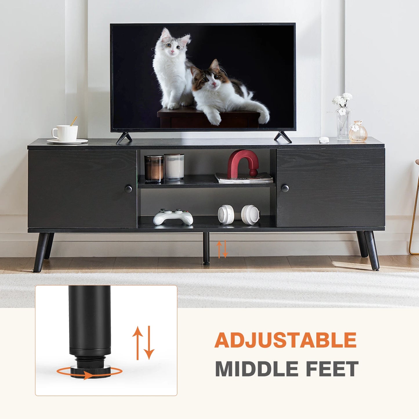 Entertainment Center with Adjustable Shelves