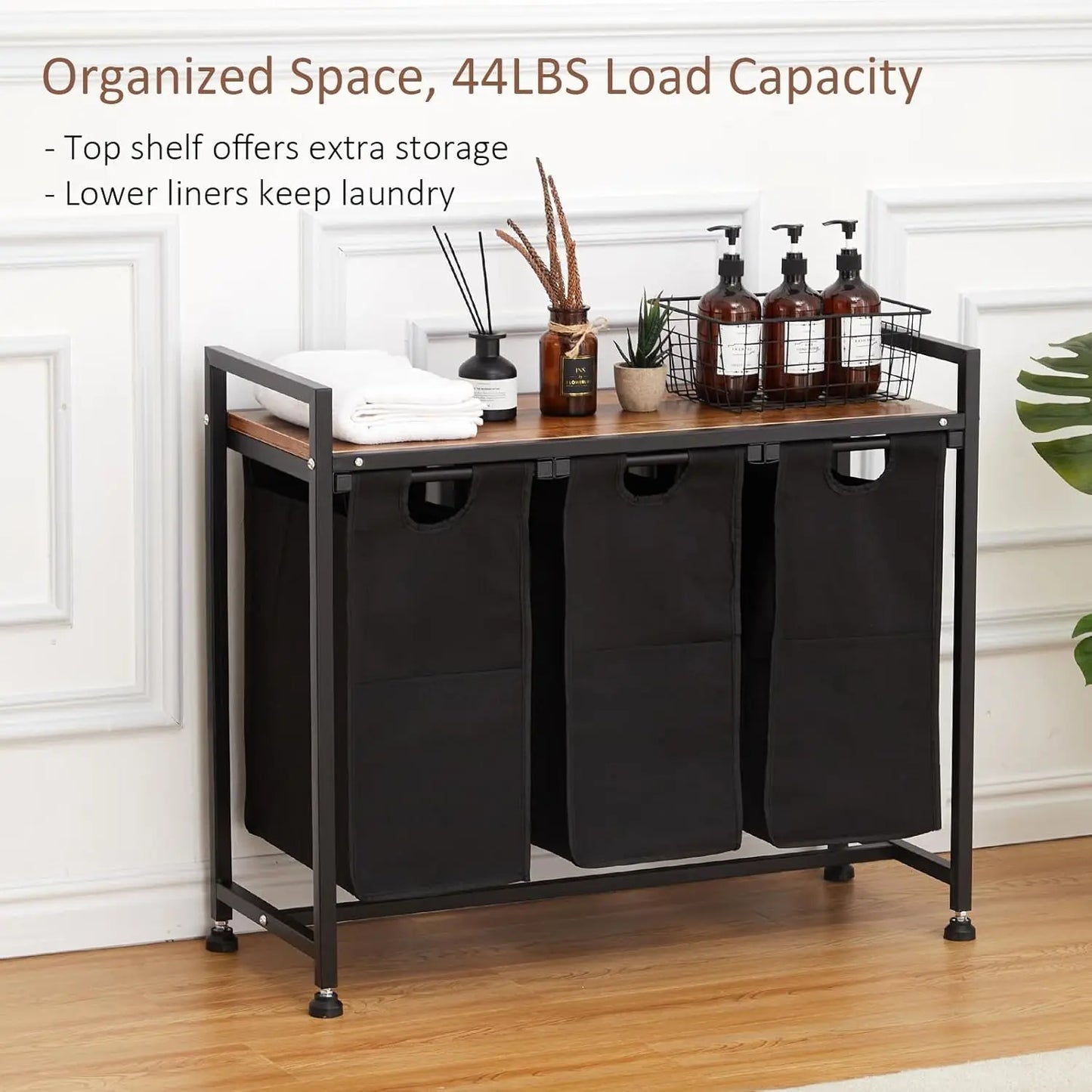 2 Section Laundry Sorter with Removable Laundry Bag