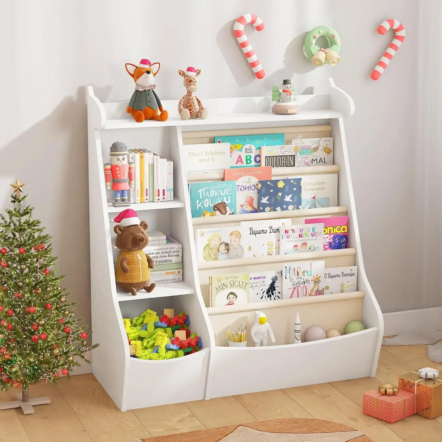 Kids Bookshelf and Toy Storage Organizer