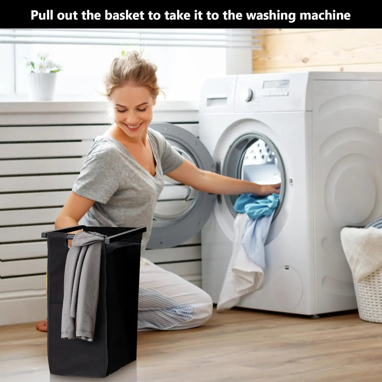2 Section Laundry Sorter with Removable Laundry Bag