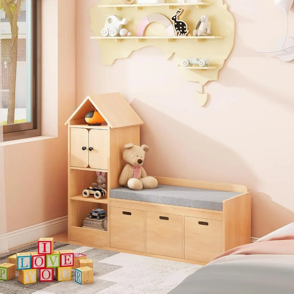 Kids Bookshelf with Reading Nook