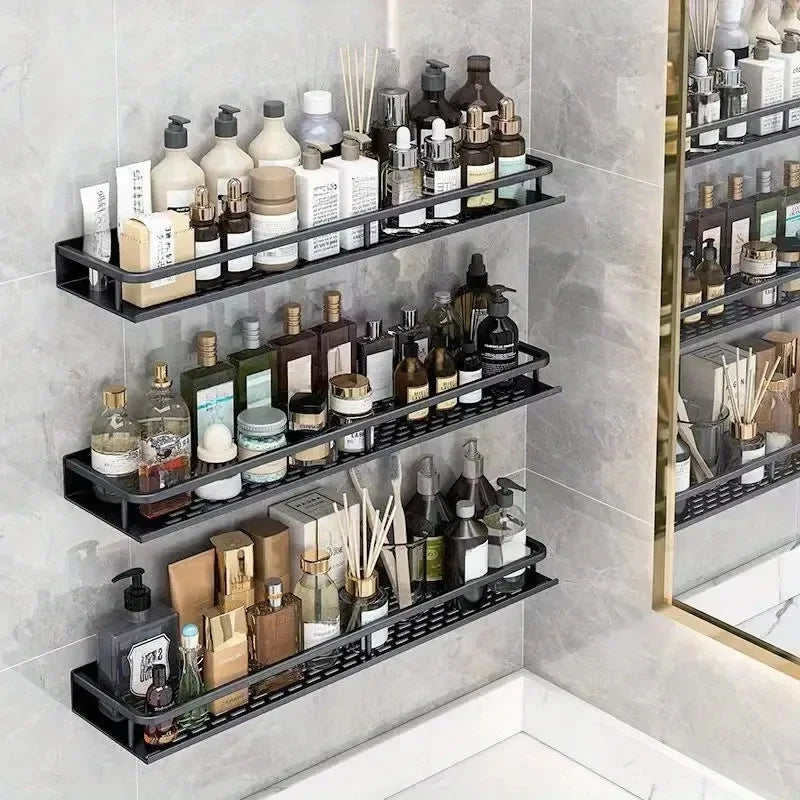 Wall-Mounted Aluminum Bathroom Essentials Rack
