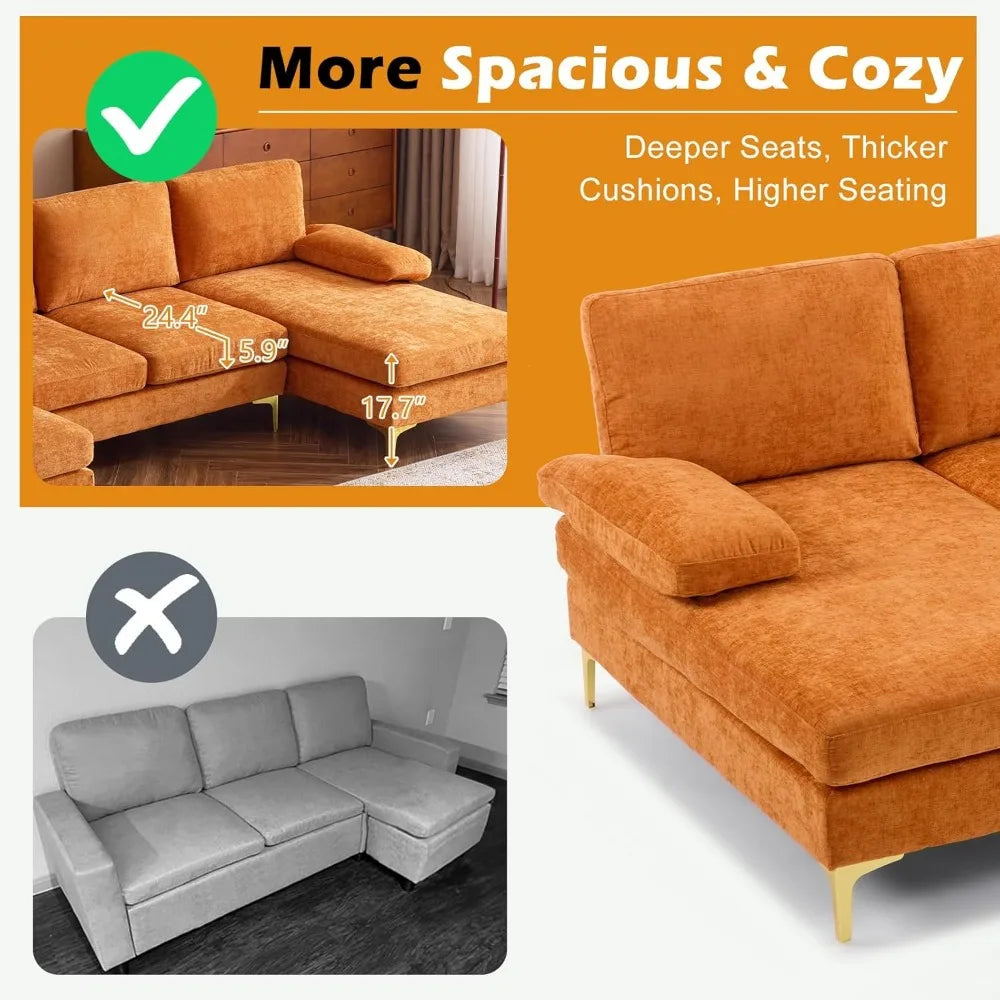U Shape Couch with Double Chaise