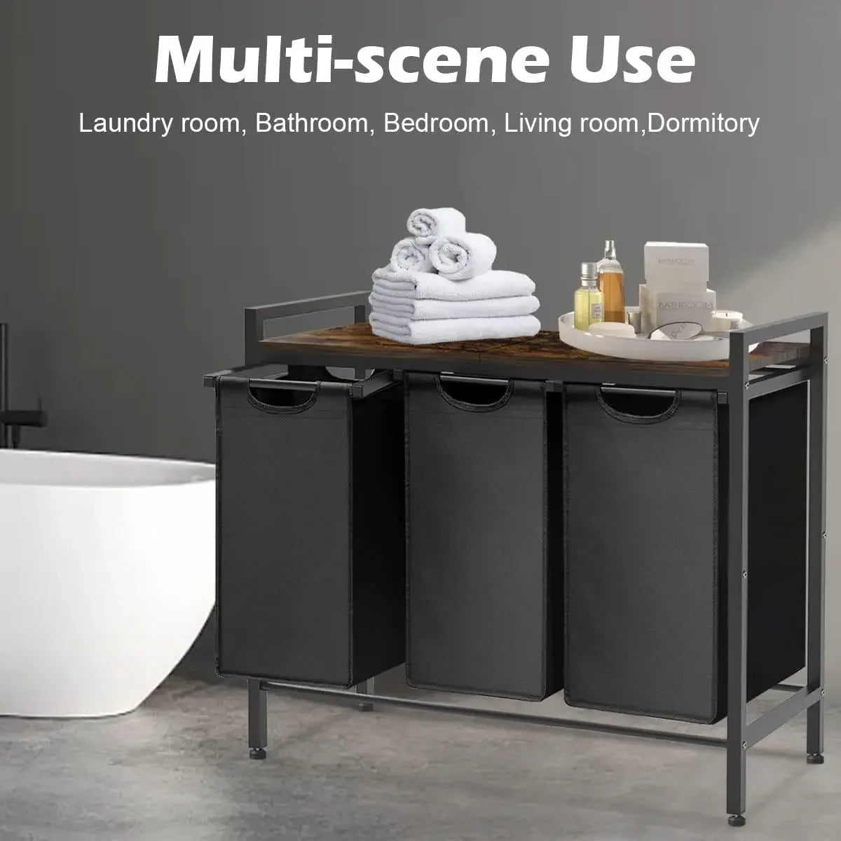 Laundry Sorter with 3 Removable & Pull-Out Sorting Bags