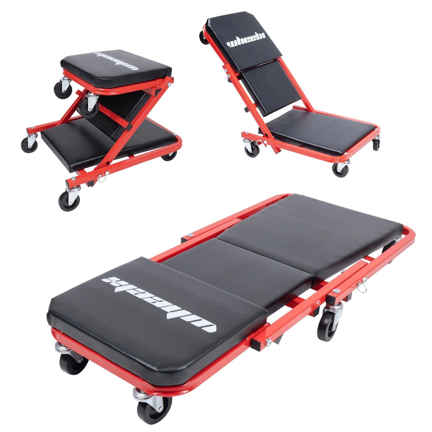 Rolling Mechanic Creeper Z Seat, Foldable Garage Chair
