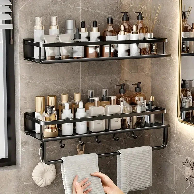 Wall-Mounted Aluminum Bathroom Essentials Rack