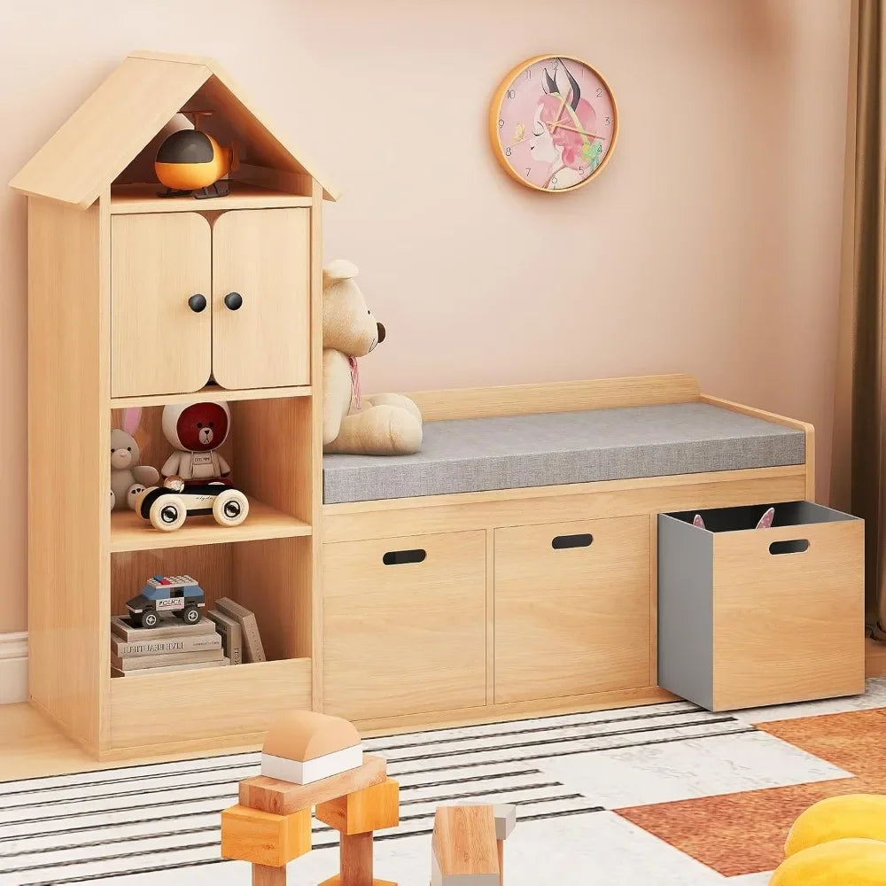 Kids Bookshelf with Reading Nook