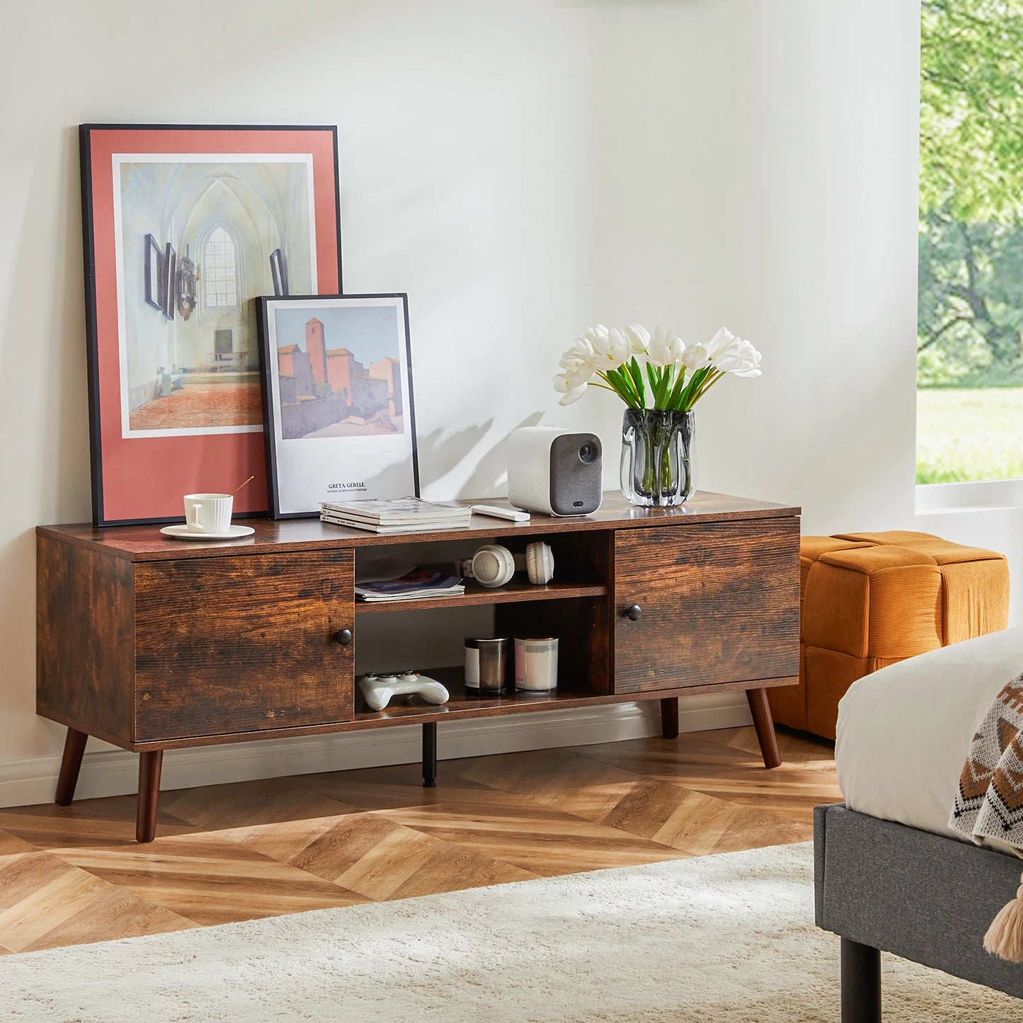 Entertainment Center with Adjustable Shelves
