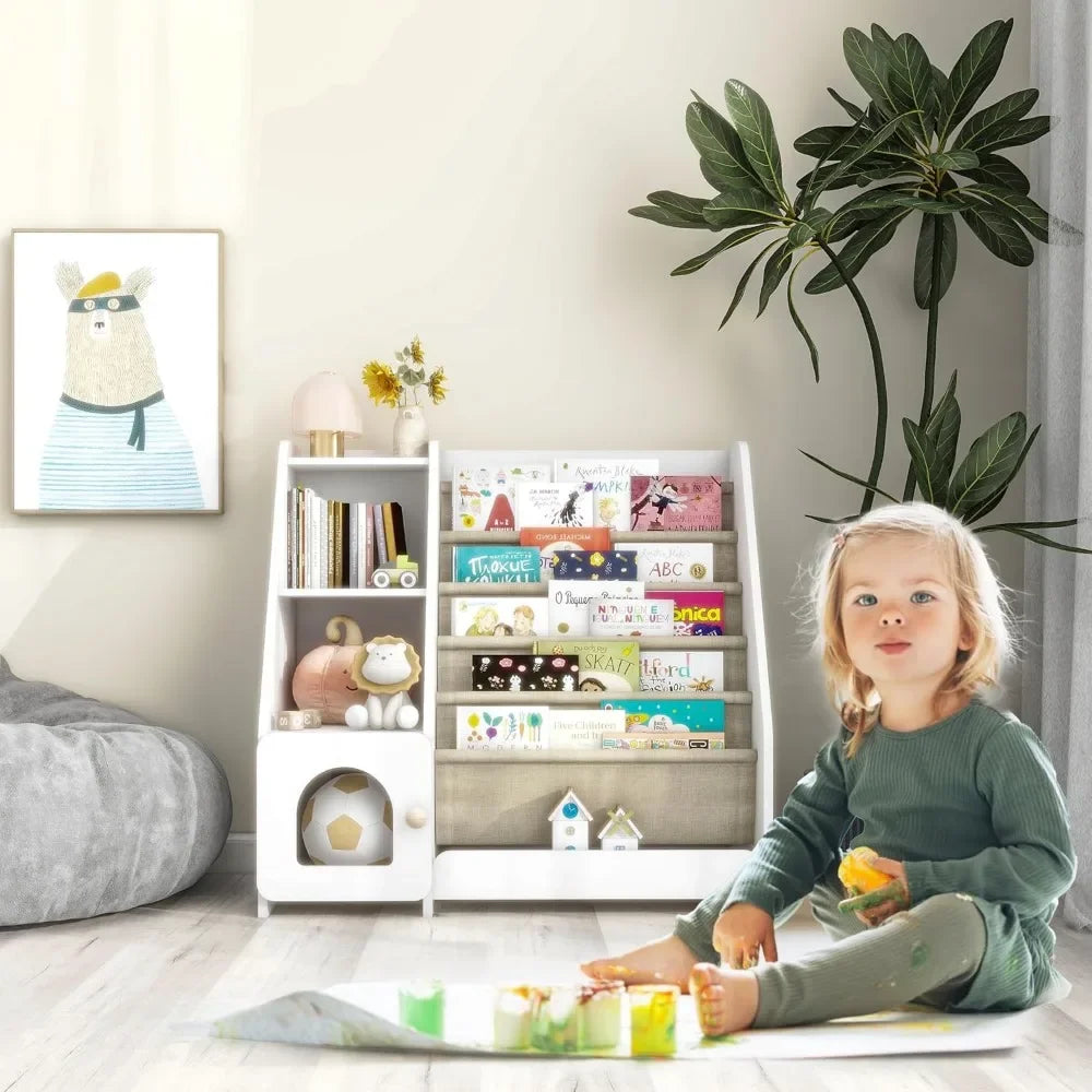Kids Bookshelf and Toy Storage Organizer