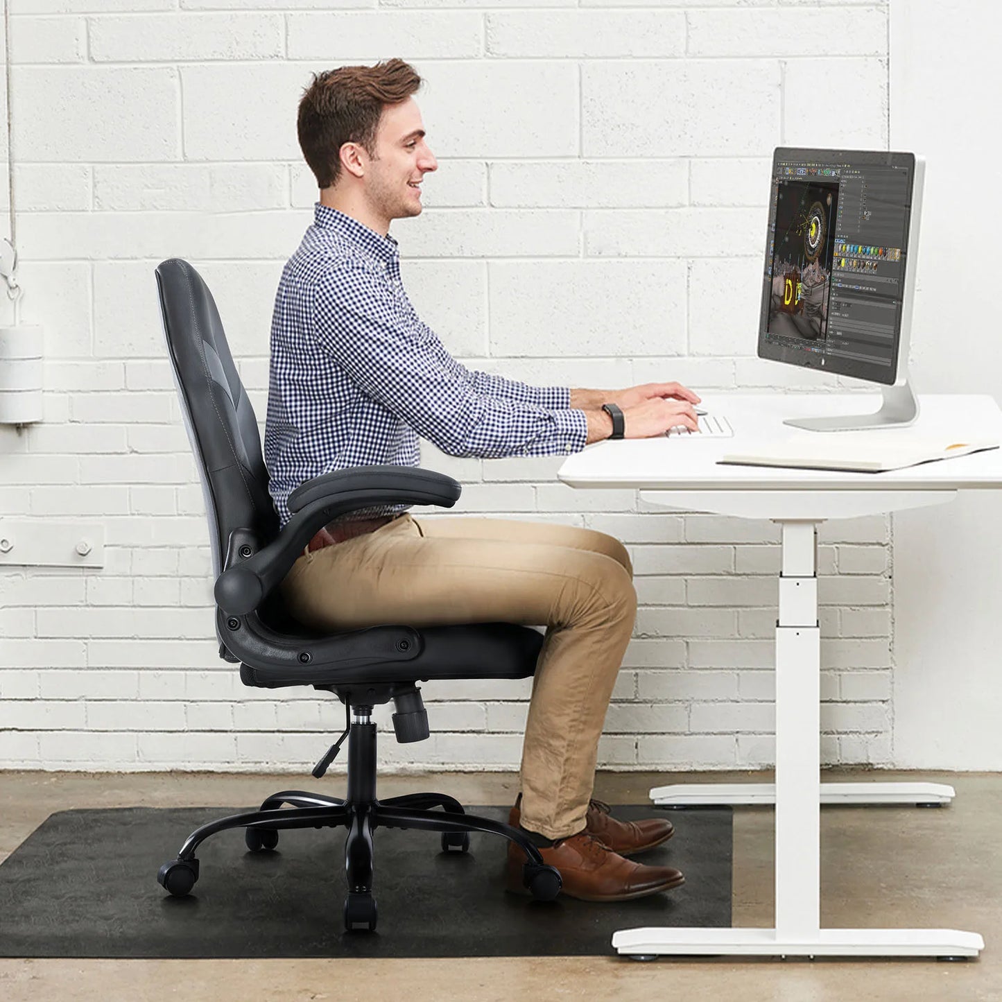 Ergonomic Adjustable Leather Computer Chair