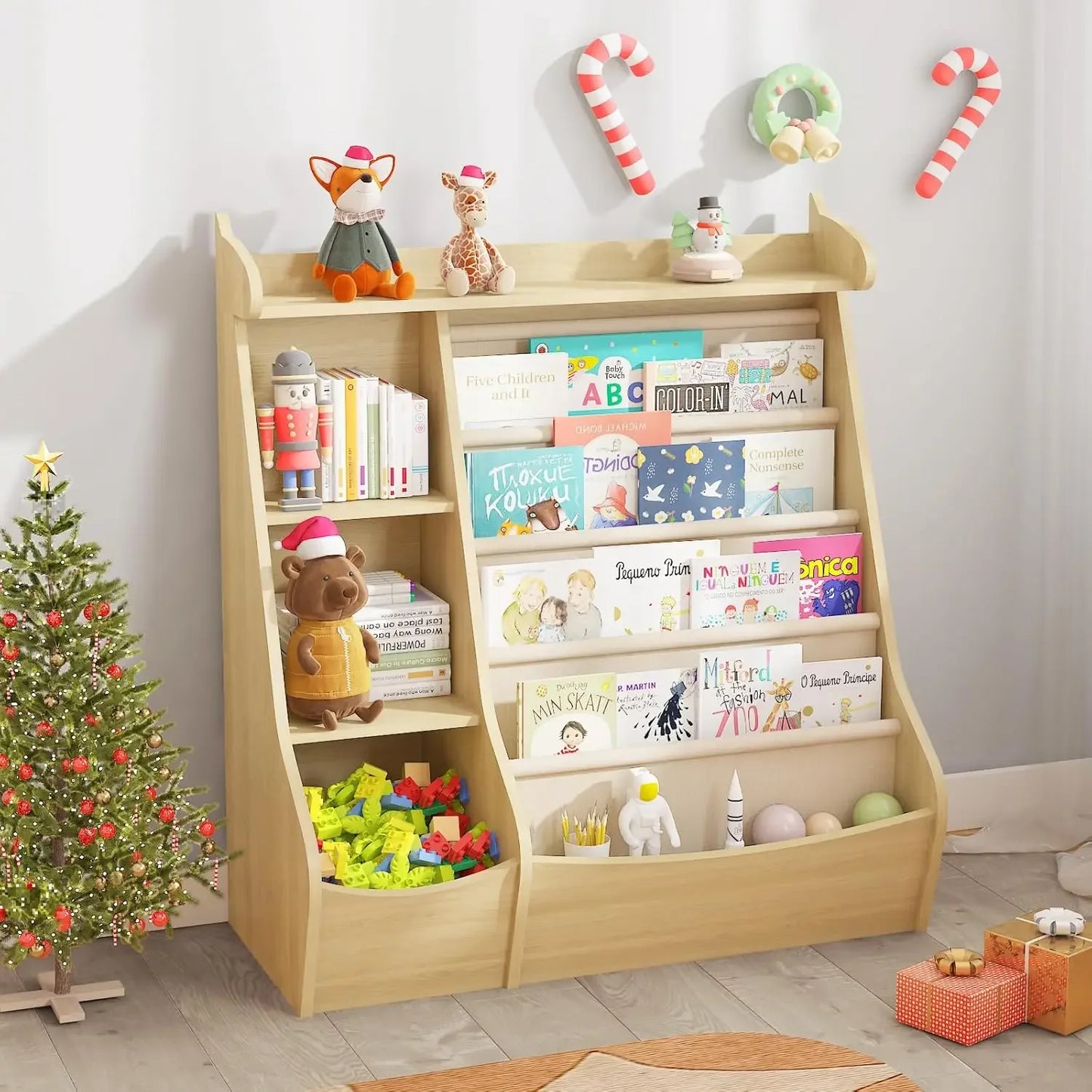 Kids Bookshelf and Toy Storage Organizer