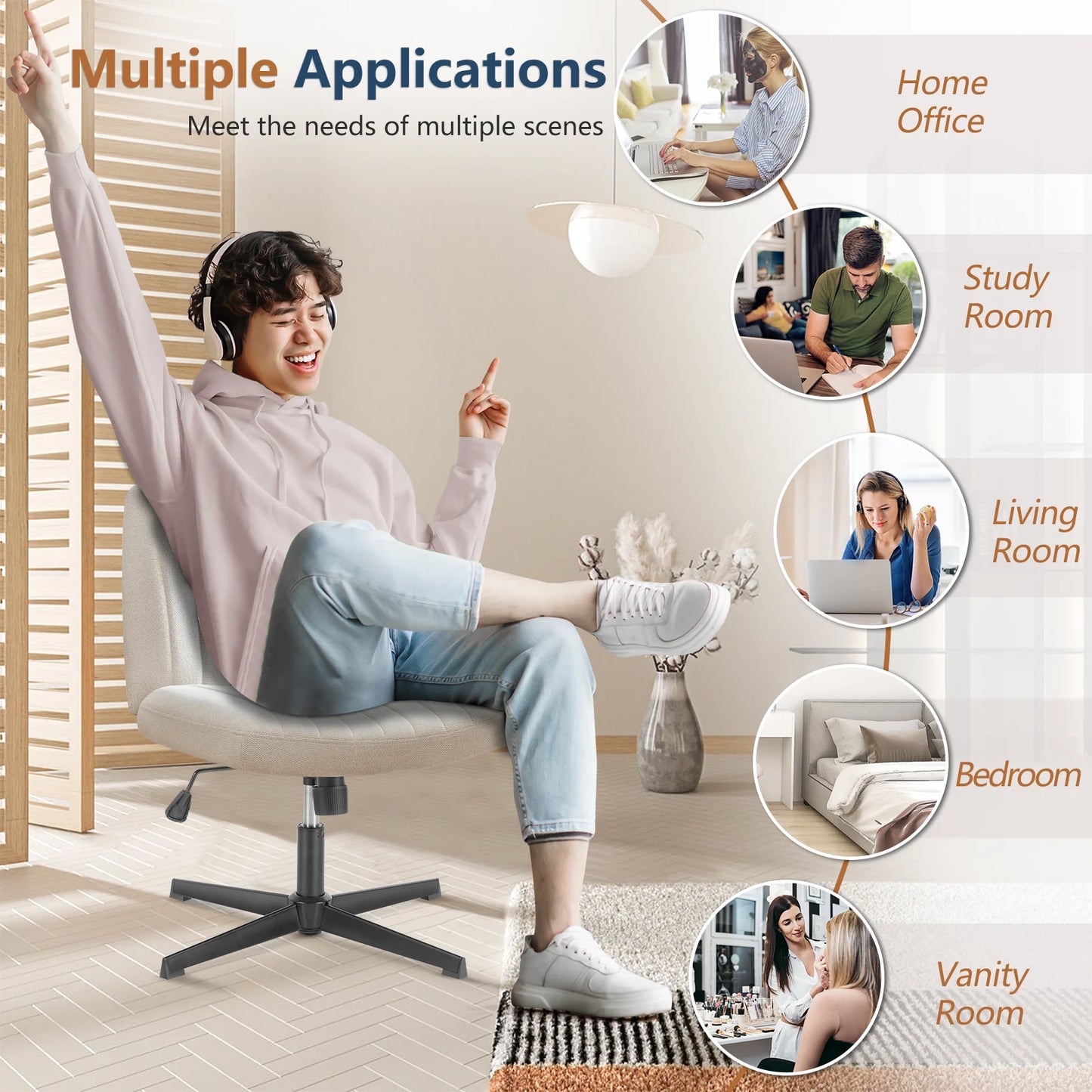 Large Ergonomic Adjustable Swivel Chair