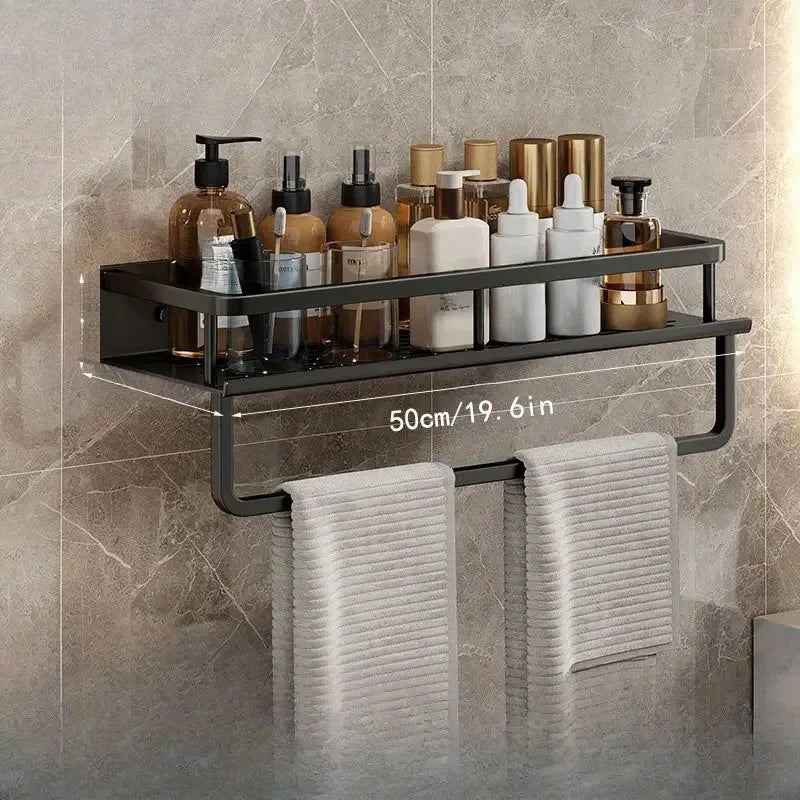 Wall-Mounted Aluminum Bathroom Essentials Rack