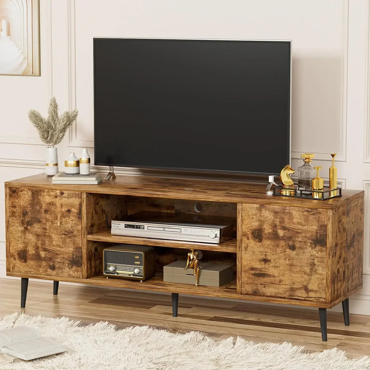 Entertainment Center with Two Storage Cabinets