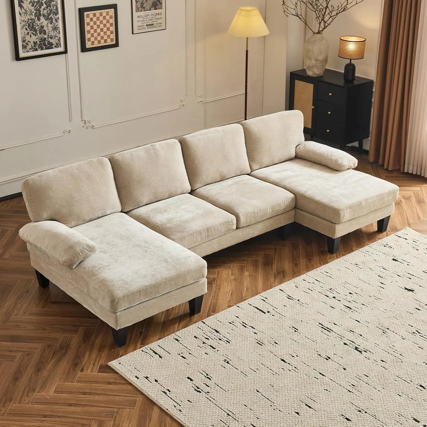 U Shape Couch with Double Chaise