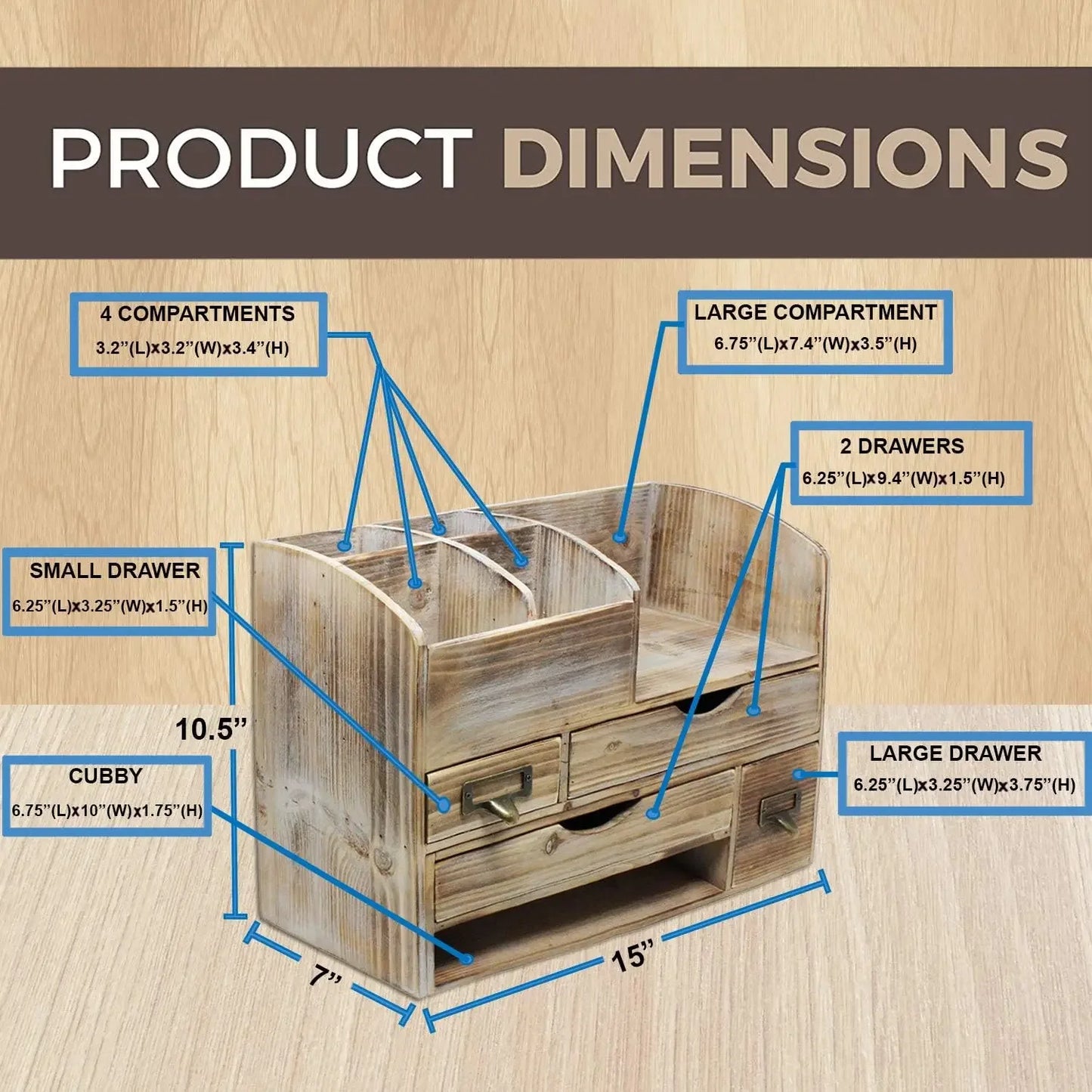 Adjustable Wooden Organizer
