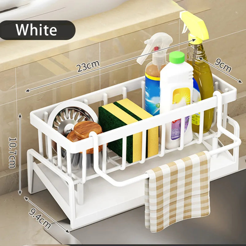 Kitchen Sink Sponge Rack with Towel Holder