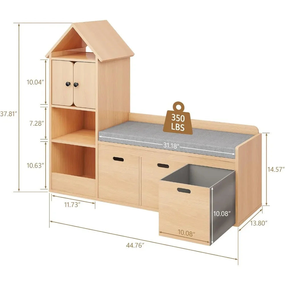 Kids Bookshelf with Reading Nook