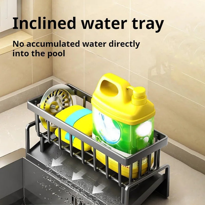 Kitchen Sink Sponge Rack with Towel Holder