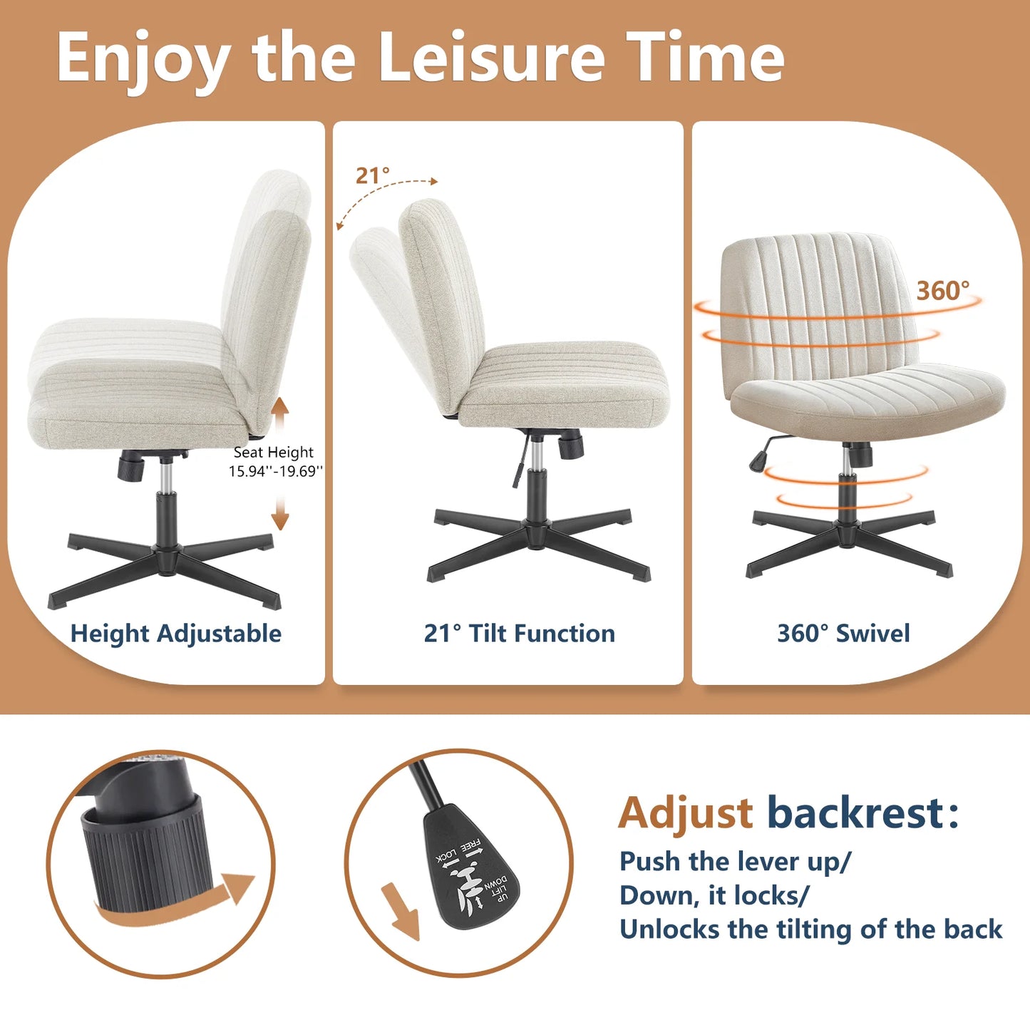 Large Ergonomic Adjustable Swivel Chair