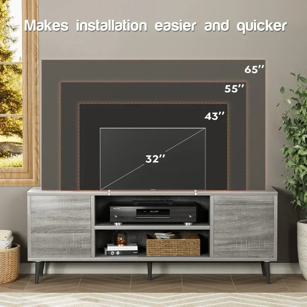 Entertainment Center with Two Storage Cabinets