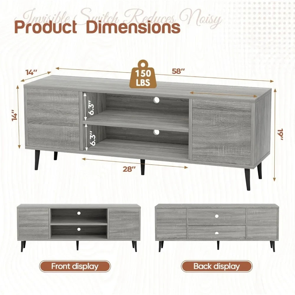 Entertainment Center with Two Storage Cabinets