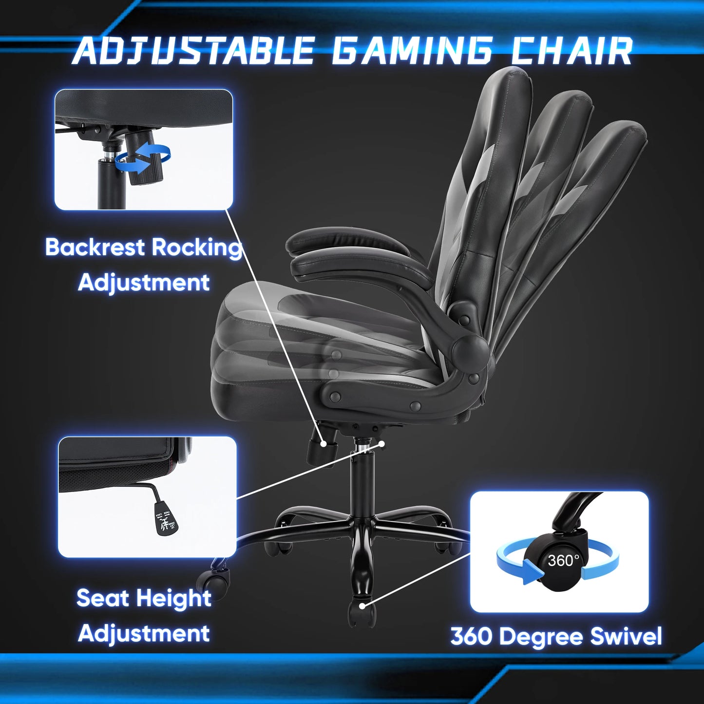 Ergonomic Adjustable Leather Computer Chair