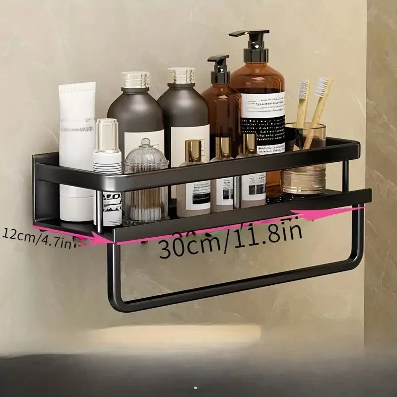 Wall-Mounted Aluminum Bathroom Essentials Rack