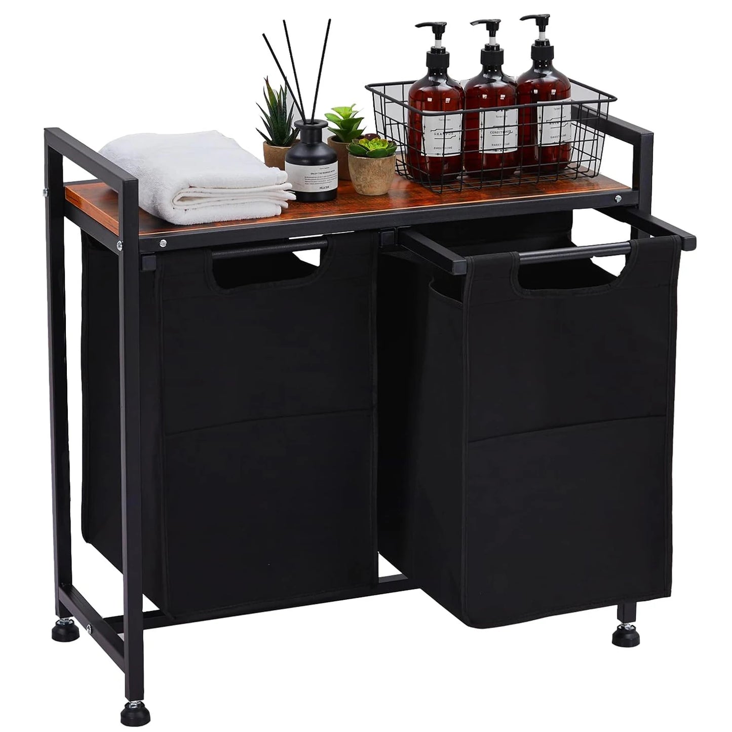 2 Section Laundry Sorter with Removable Laundry Bag