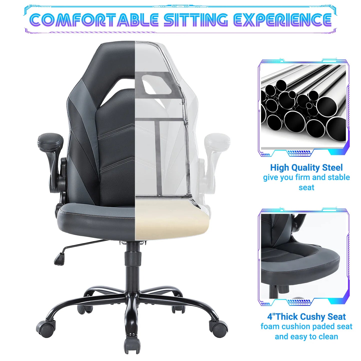 Ergonomic Adjustable Leather Computer Chair