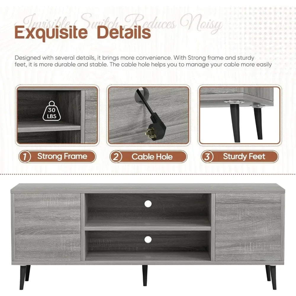 Entertainment Center with Two Storage Cabinets