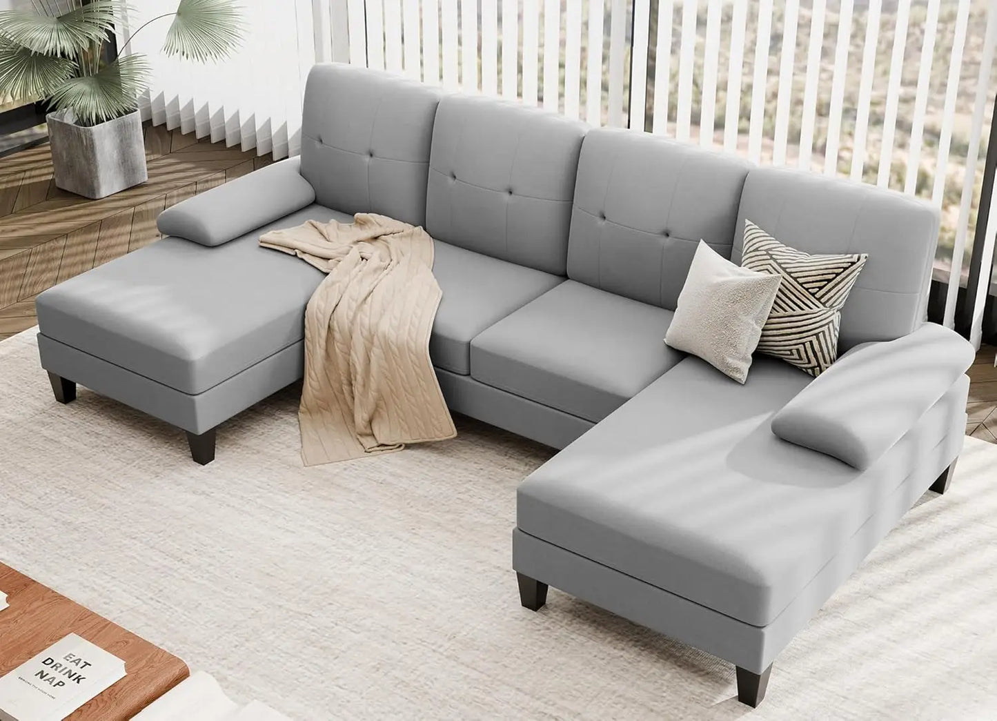 4 Seat U Shaped Sofa Sectional Couch