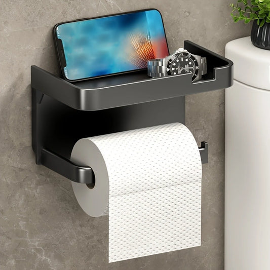 Toilet Paper Holder with Phone Shelf