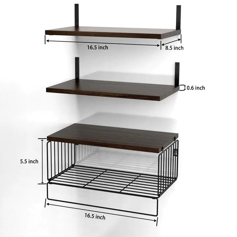 3 Set Wood Floating Shelves