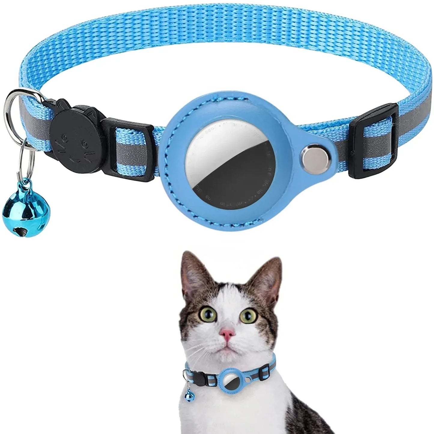 Adjustable Cat Collar w/ AirTag Slot And Reflective Strips