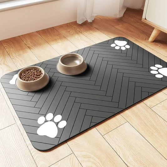 Quick Dry Pet Feeding Mat with Waterproof Rubber Backing