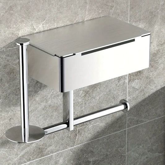 Stainless Steel Toilet Paper Holder With Phone Shelf