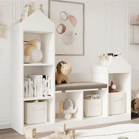 Kids Bookshelf with Reading Nook